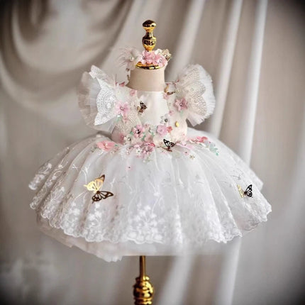 Wed Dress 2025 Newborn Baby Christening Dresses First Birthday Party Outfit Kids Gown Children Vestido First Month Celebration