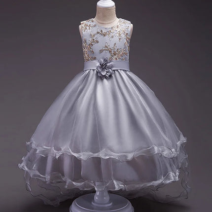 Baby Girls Princess Lace Flower Wedding Christmas Party Tutu Dress Children Kids Elegant Vestidos for 4-15Years Teenager Wear