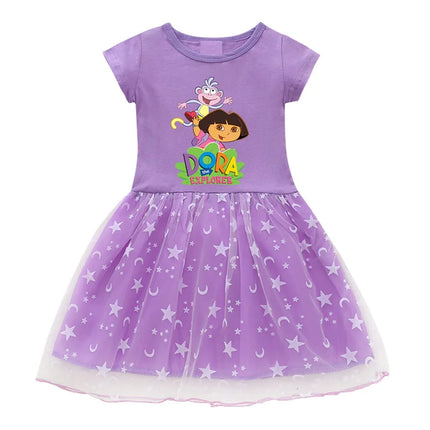 Kids Dress Dora Summer Baby Girls Princess Dress Children Wedding Birthday Party Clothes Christmas Halloween Costume