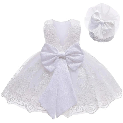 Baby Girls Princess Dress Baby Baptism Dress Toddler Easter Costume Children Evening Party Gown 2025 New Girl White Dress