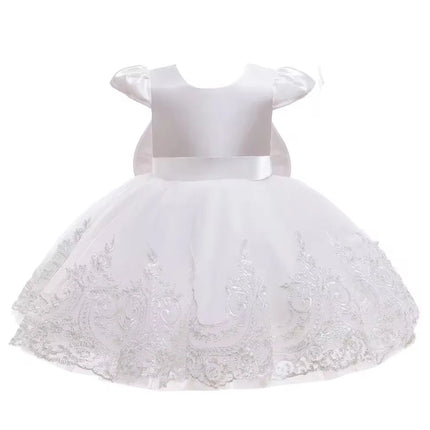 Baby Embroidery Elegant Princess Dress for Girls Luxury Lace Vintage Children Festival Party Gown 0-2Y Formal Weddings Dresses