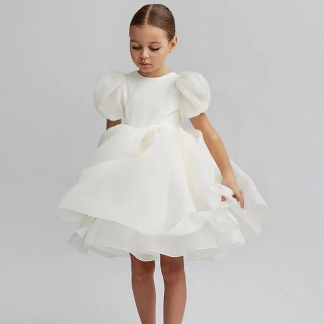 Teenage Girls Dress Children's Clothing Party Elegant Princess Long Tulle Baby Girls Kids Lace Wedding Ceremony Dresses