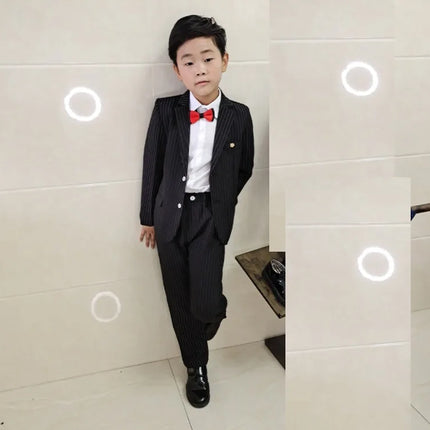 School uniform Dress for boys Formal Birthday Suits for Weddings Blazer Pants 2Pcs Kids Gentleman Party Child Clothing Sets F64