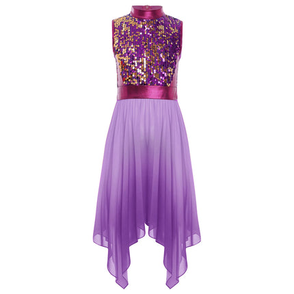Girls Wordhip Liturgical Costume Lyrical Dance Dress Kids Celebration of Spirit Church Dress Dancewear Stage Performance Costume