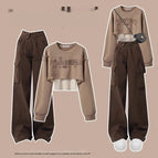 Khaki Hoodie Vest Two Pieces / L