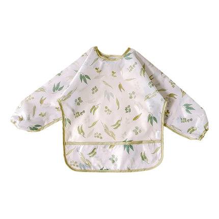 Long Sleeves Waterproof Bib Baby Feeding Clothes Big Pocket Children Apron Protective Clothing Bibs Infant Cartoon Print Clothes
