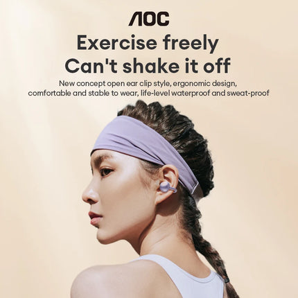 AOC ACD2544 Wireless Bluetooth Ear Clip Earbuds Open Ear Headphone Surround Stereo Sound Low Delay Gaming Music Earphones Choice