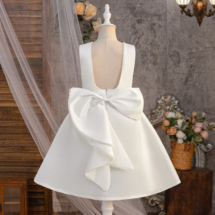 Fashion Baptism Party Prom Girls Dress Elegant Bow Wedding Bridesmaids Princess Dress for Girl Gala Birthday Graduation Costumes