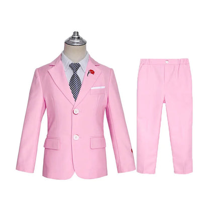 Gentleman Kids Gary Plaid Spring 2Pieces Jacket Pants Photography Suit Boys Wedding Dress Children Birthday Ceremony Costume
