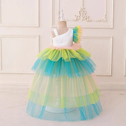 Rainbow Unicorn Baby Party Girls Dress Sequin Unicorns Birthday Princess Dress Wedding Bridesmaid Baptism Kids Clothing ASQ03