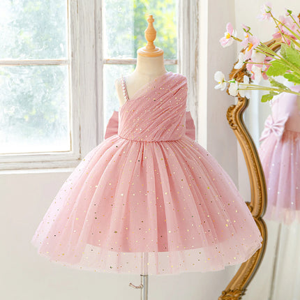 Elegant Sequins Bridesmaids Girls Party Dress Formal Tulle Wedding Princess Prom Dresses for Girl Birthday Evening Kids Clothing