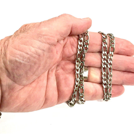 Set - Bracelet and necklace curb chain set silver or gold stainless steel waterproof jewelry for man boy christian jewelry jewellery