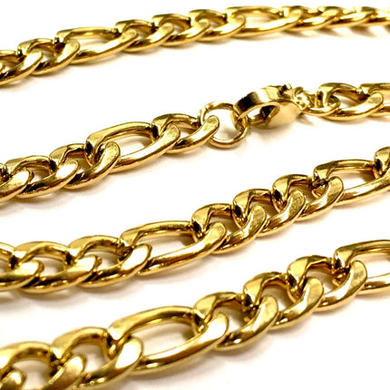 Set - Bracelet and necklace curb chain set silver or gold stainless steel waterproof jewelry for man boy christian jewelry jewellery