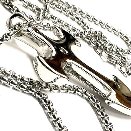 Massive Knights Templar Crucifix and Cross Necklace Silver Waterproof Stainless Steel Chain Thick Jewelry Boys Jewellery Cross of Jesus