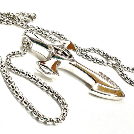 Massive Knights Templar Crucifix and Cross Necklace Silver Waterproof Stainless Steel Chain Thick Jewelry Boys Jewellery Cross of Jesus