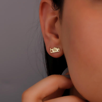 GoldNook Personalized Name Earrings - Dainty Solid Gold Jewelry for Unique Self-Expression and Meaningful Gifts