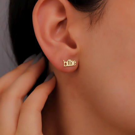 GoldNook Personalized Name Earrings - Dainty Solid Gold Jewelry for Unique Self-Expression and Meaningful Gifts