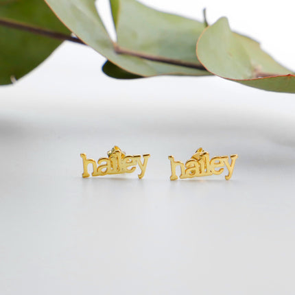 GoldNook Personalized Name Earrings - Dainty Solid Gold Jewelry for Unique Self-Expression and Meaningful Gifts