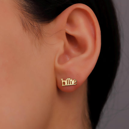 GoldNook Personalized Name Earrings - Dainty Solid Gold Jewelry for Unique Self-Expression and Meaningful Gifts