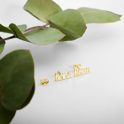 GoldNook Personalized Name Earrings - Dainty Solid Gold Jewelry for Unique Self-Expression and Meaningful Gifts