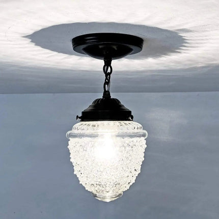 Antique Acorn Glass Ceiling Light with Chain | 6″