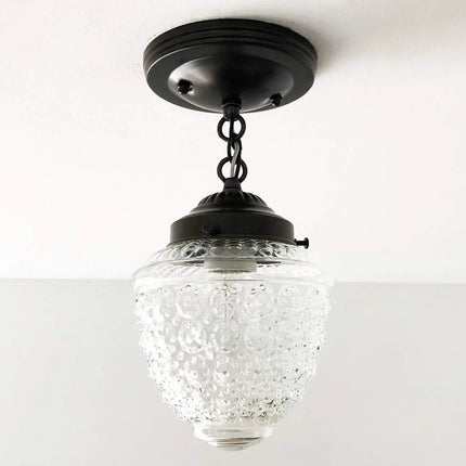 Antique Acorn Glass Ceiling Light with Chain | 6″