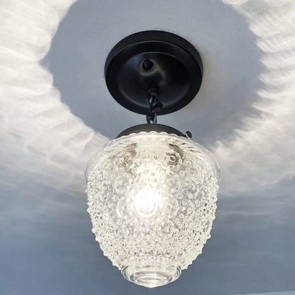 Antique Acorn Glass Ceiling Light with Chain | 6″