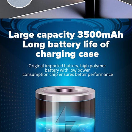 Luxury Earphone Bluetooth Compatible Headphones With Mic 3500mAh Mirror Charging Box Wireless Headphones Noise Cancelling HiFi Earbud Gaming Headsets Bluetooth MP3 Music Playes Sports Wireless Waterproof Touch Control Headphones