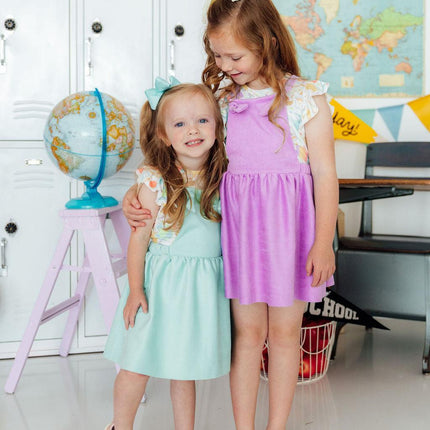 Mint Faux Suede Pinafore