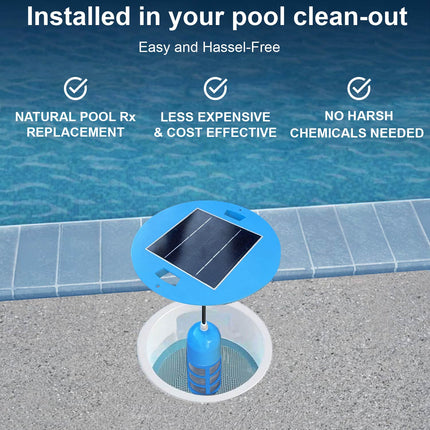 Pool Biotic Solar Pool Ionizer | In-Skimmer Clean-Out Fitment (Up to 45K Gallons) | Lifetime Replacement Program