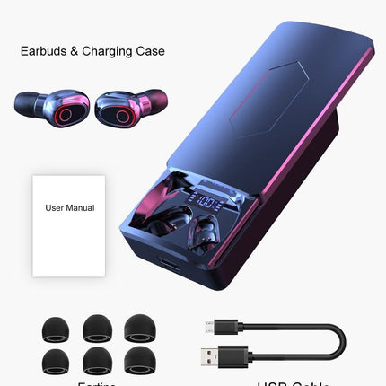 Wireless Earbuds With Microphone Bluetooth 5.1 Headphones in-Ear Touch Control Hi-Fi Stereo Sound Earphones Excellent Playing Time Deep Earphones Bluetooth Wireless Charging Box Headphones LED Display Sport Waterproof Earbuds Headsets 10000 mAh