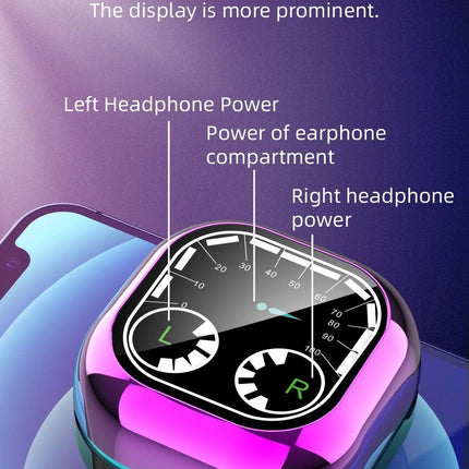 Sports Black Headphones Wireless Wearable Music Player Built-in Memory Sweatproof  WaterproofWireless Bluetooth Headphones 5.1 Gaming Headset In Ear HiFi Sports Noise Cancel Earphone For Smartphones LED Display For Sports Running Workout