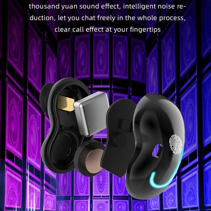 Sports Black Headphones Wireless Wearable Music Player Built-in Memory Sweatproof  WaterproofWireless Bluetooth Headphones 5.1 Gaming Headset In Ear HiFi Sports Noise Cancel Earphone For Smartphones LED Display For Sports Running Workout