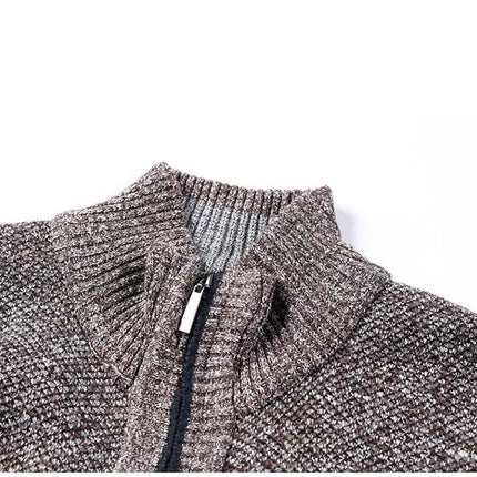 Simple Quality Autumn Winter New Men's Jacket Slim Fit Jacket Slim Fit Thick Sweaters Male Jacket Men Solid Cotton Thick Warm Sweater With Pockets  Fashion Warm Cold Weather Classic Jacket