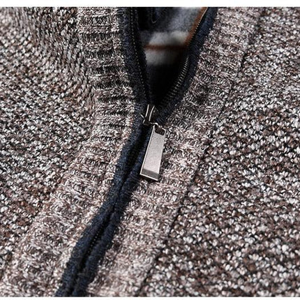 Simple Quality Autumn Winter New Men's Jacket Slim Fit Jacket Slim Fit Thick Sweaters Male Jacket Men Solid Cotton Thick Warm Sweater With Pockets  Fashion Warm Cold Weather Classic Jacket