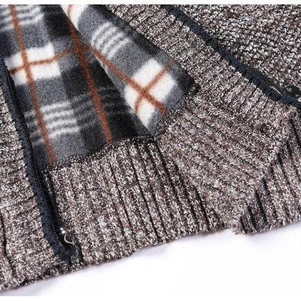 Simple Quality Autumn Winter New Men's Jacket Slim Fit Jacket Slim Fit Thick Sweaters Male Jacket Men Solid Cotton Thick Warm Sweater With Pockets  Fashion Warm Cold Weather Classic Jacket