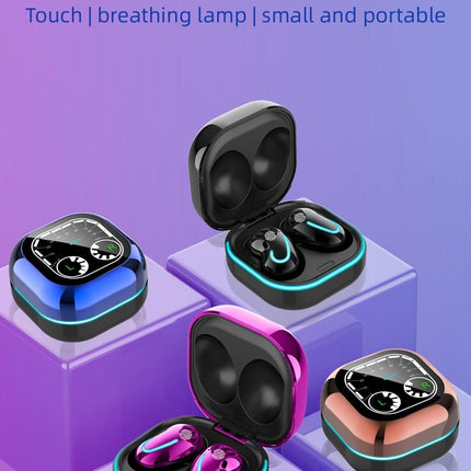 Sports Black Headphones Wireless Wearable Music Player Built-in Memory Sweatproof  WaterproofWireless Bluetooth Headphones 5.1 Gaming Headset In Ear HiFi Sports Noise Cancel Earphone For Smartphones LED Display For Sports Running Workout