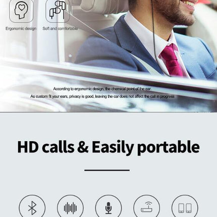 Unique Mini Wireless Earphone Retractable Portable Bluetooth Headset Calls Remind Vibration Sport Run Gamer Headphone Portable Design Comfortable HI-FI Stereo Earphones Noise Cancelling Bluetooth Earpiece