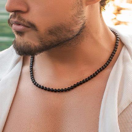 Black Onyx Beaded Necklace