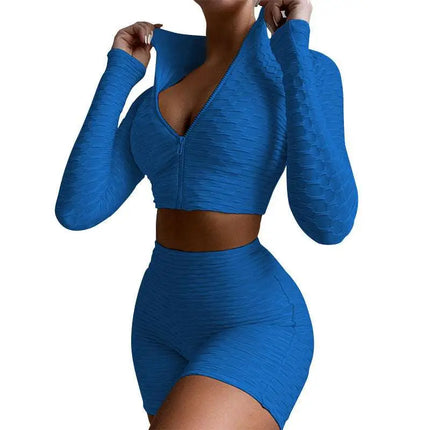 White Textured Tummy Control Yoga Activewear Set